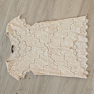 Dulcie Whimsical Fairycore Crochet‎ Lace Blouse, Sm